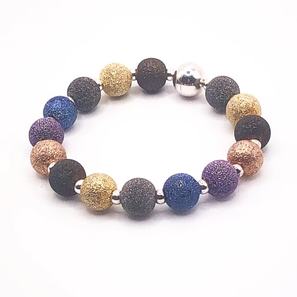 Kenneth Jay Lane Multicolor Beaded Bracelet w/ Magnetic Clasp - Picture 1 of 11